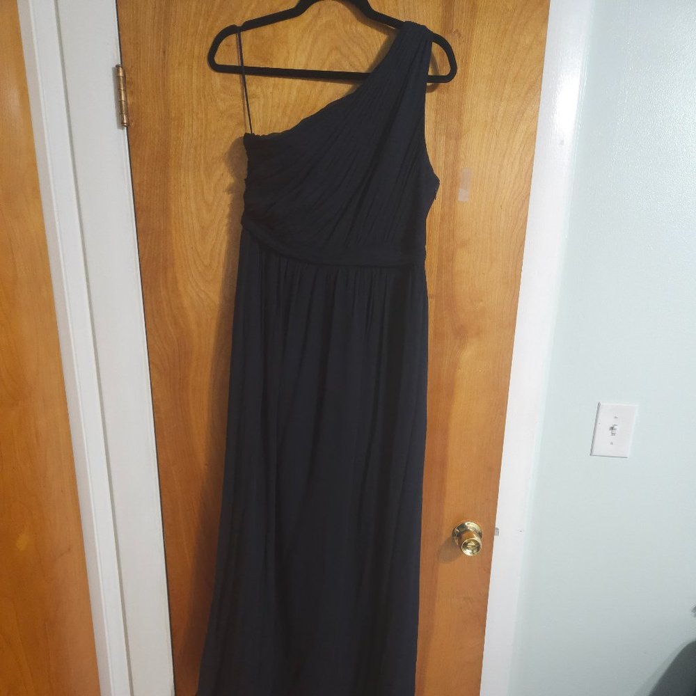 J Crew Crepe Maxi Navy Bridesmaid Dress